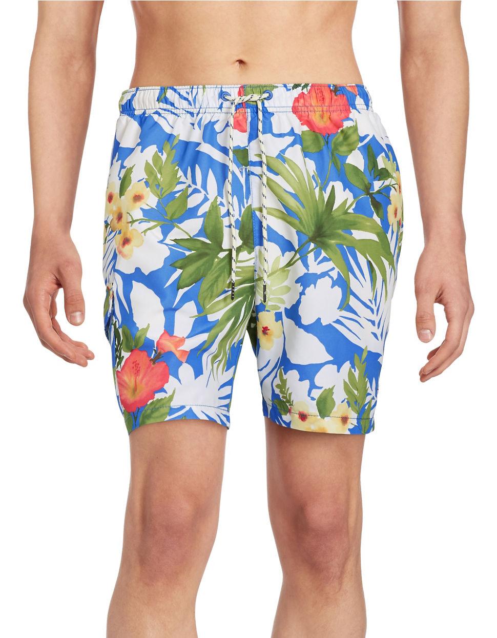 Tommy bahama Mountain Bluebell Swim Trunks in Blue for Men Lyst